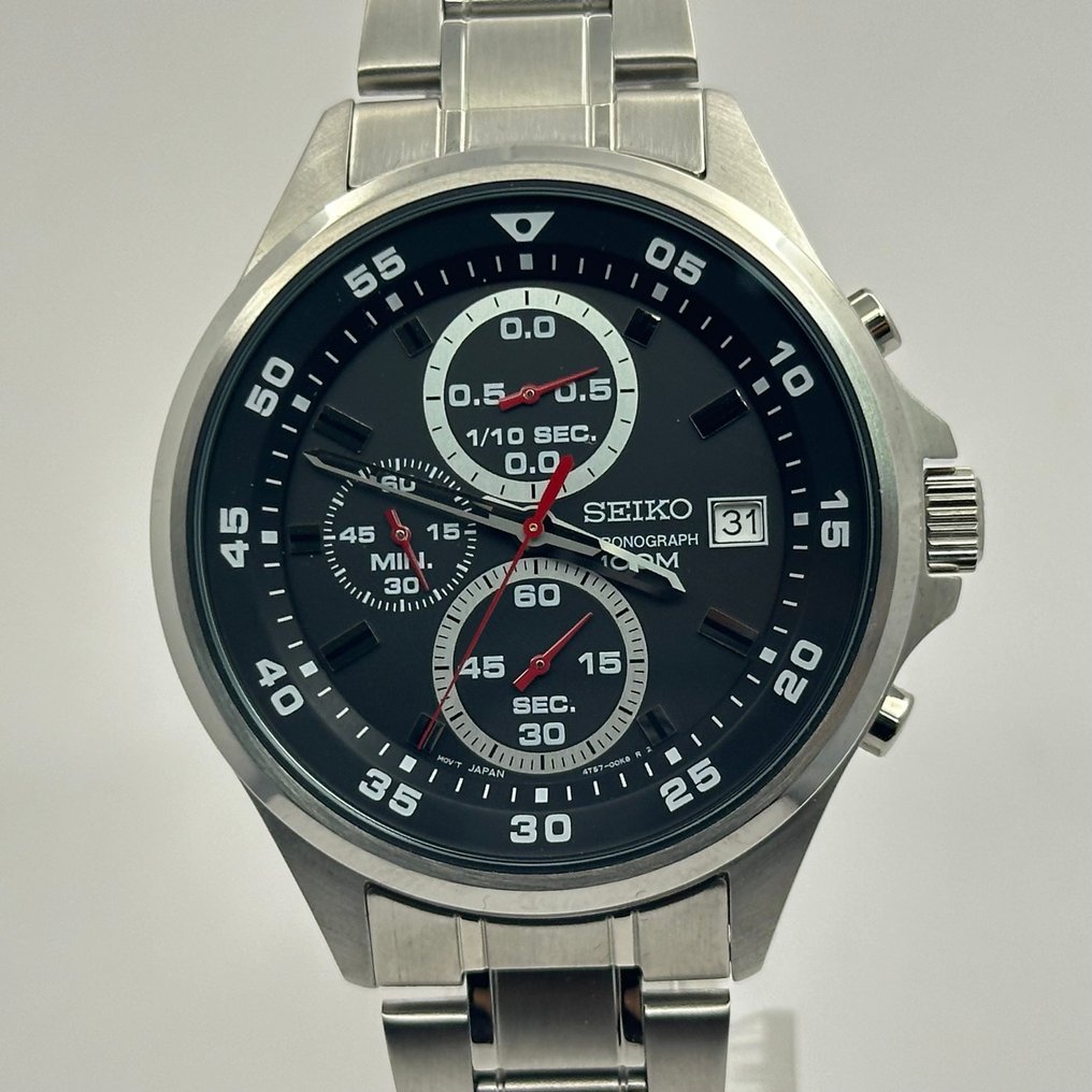 Seiko No reserve price Men Chronograph Black Dial 4T57