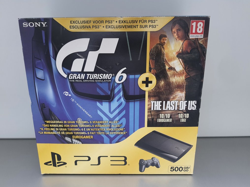 Sony Playstation 3 Super Slim - Gran Turismo 6 + The Last of Us - OFFICIAL  Bundle - 500GB - Set of video game console + games - In original box -  Catawiki