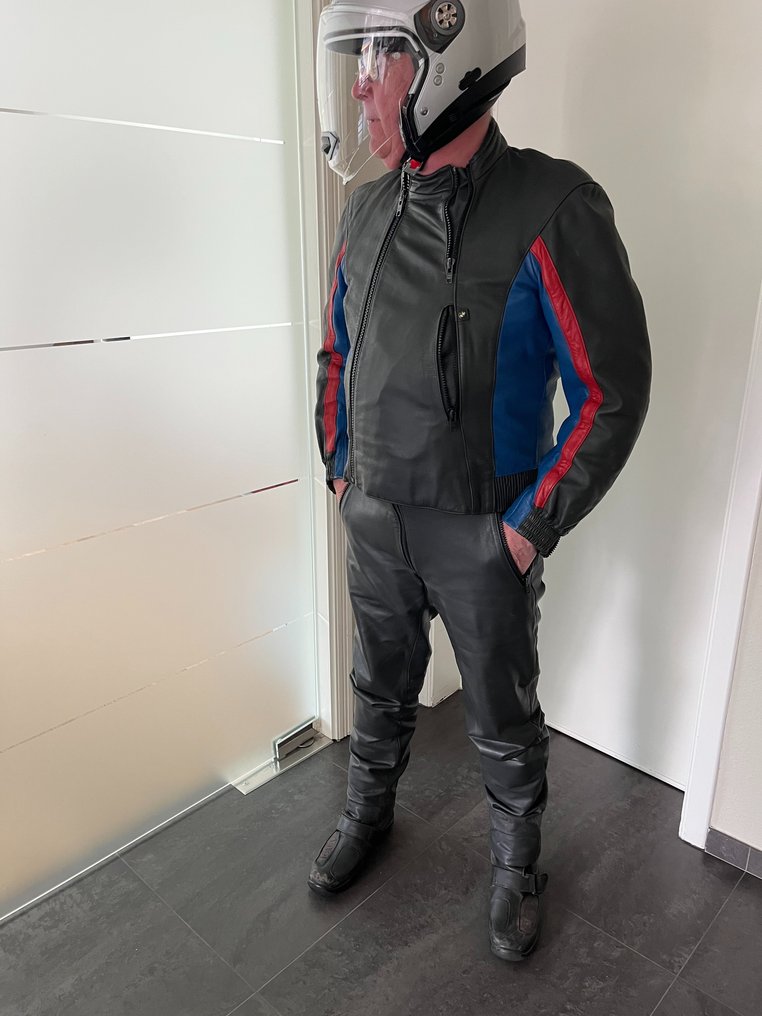 Two piece leather motorcycle suit BMW BMW Vintage lederen
