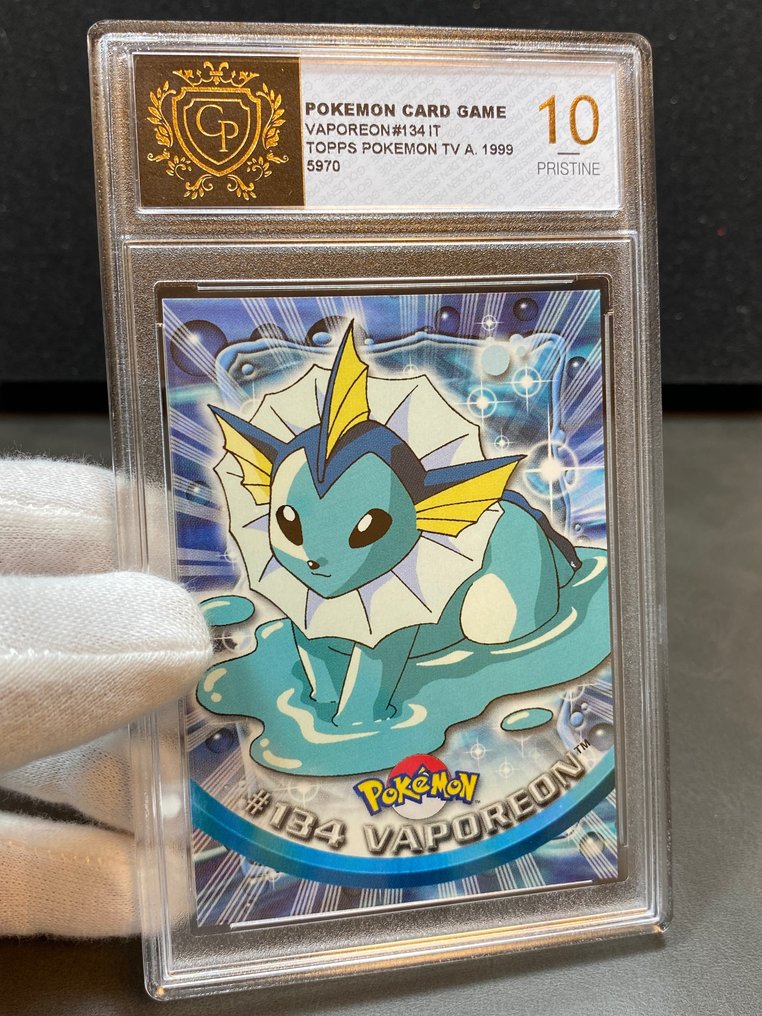 Pokémon Card Card Graded GP 10 1999 POKEMON ITALIAN VAPOREON 134 TOPPS POKEMON TV ANIMATION