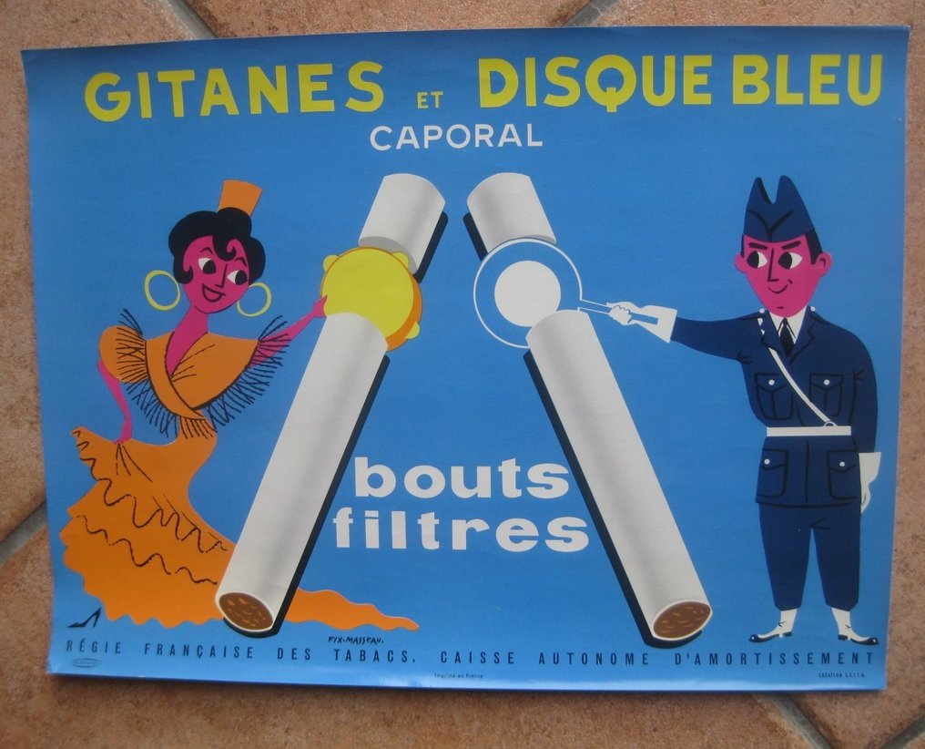 Guy Pierre FixMasseau 3 affiches cigarettes Gitanes, Balto