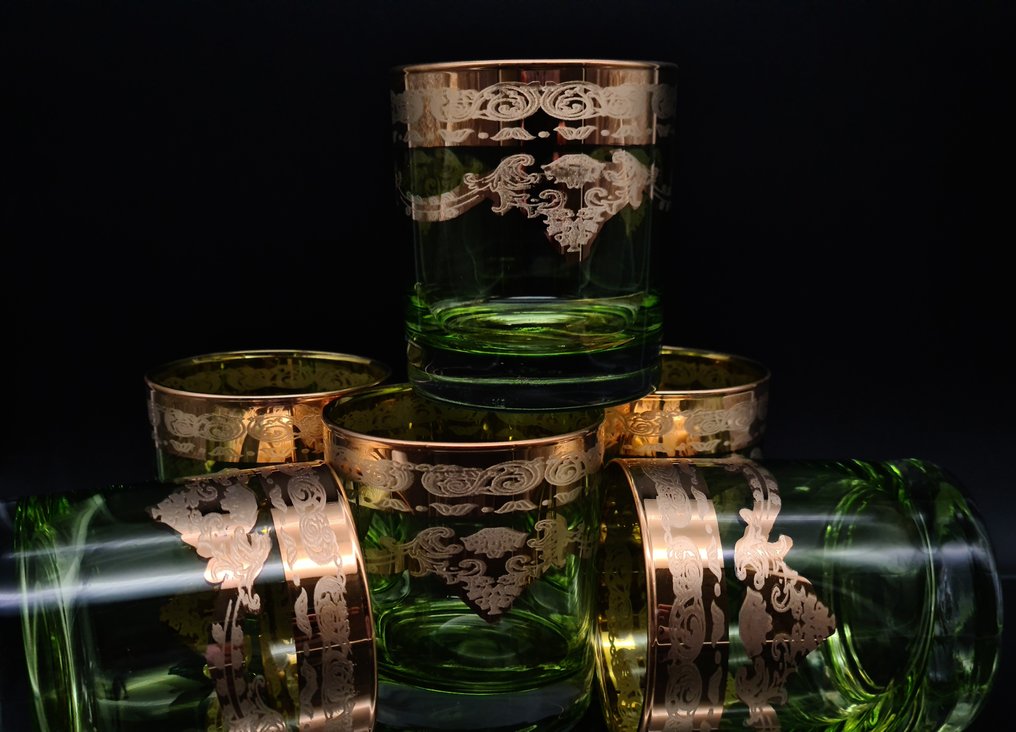 Bicchieri da whisky (6) - .999 (24 kt) oro, Cristallo - hand made - Catawiki