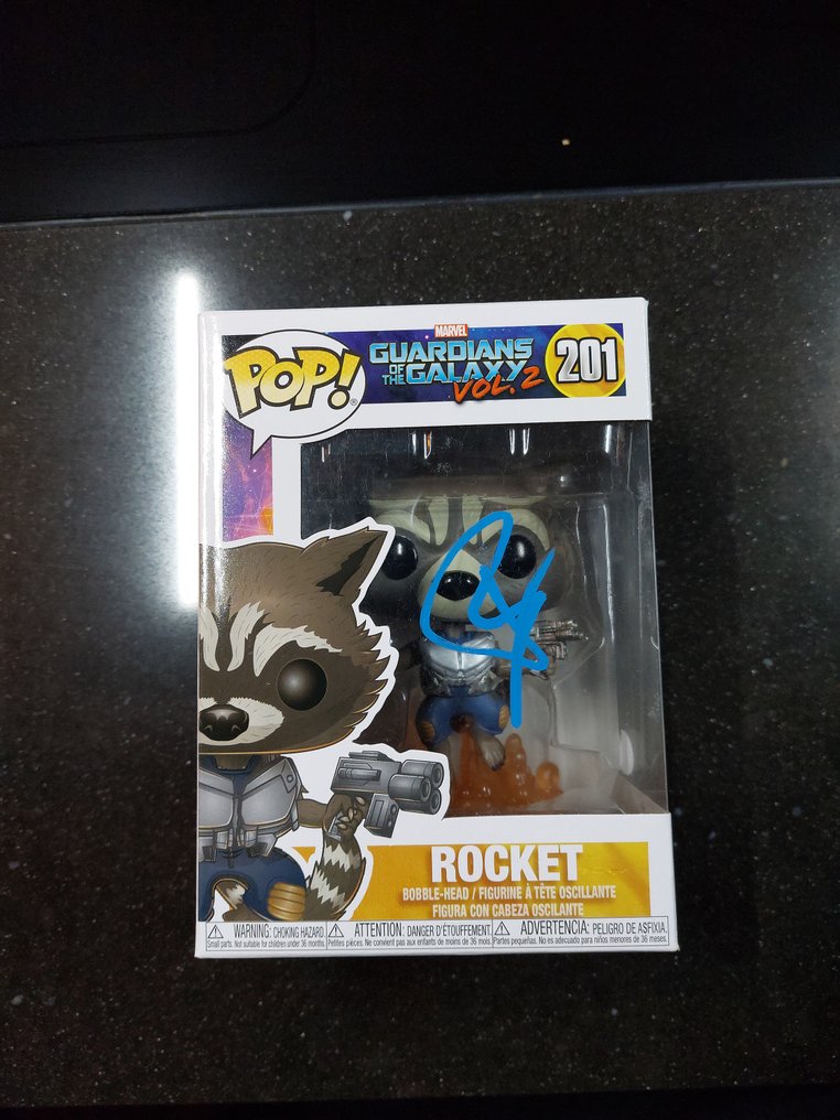 Funko Figure Funko Pop Rocket 201 signed by Bradley Cooper