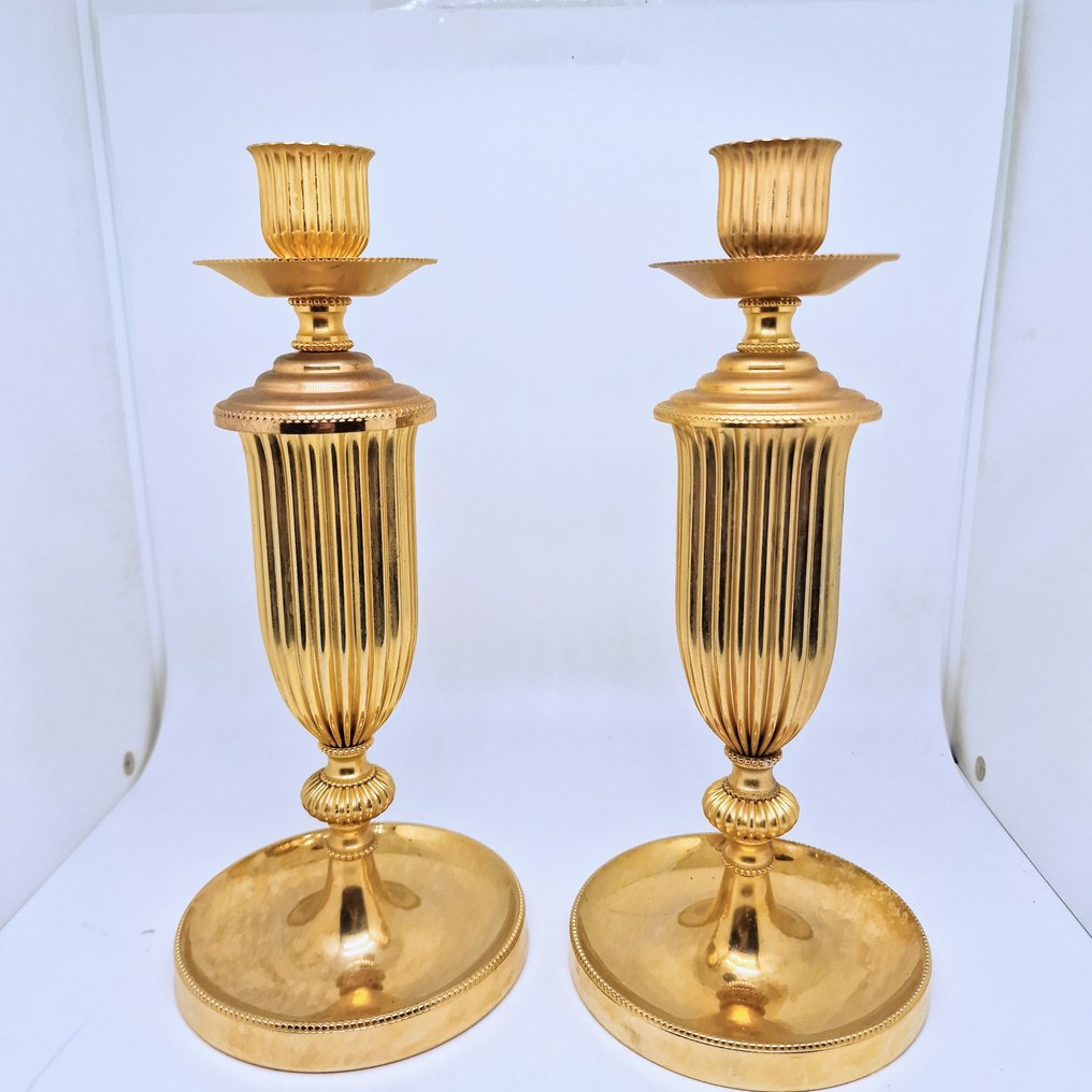 Candlestick Napoleon III antique pair of candle holders Paris - (2