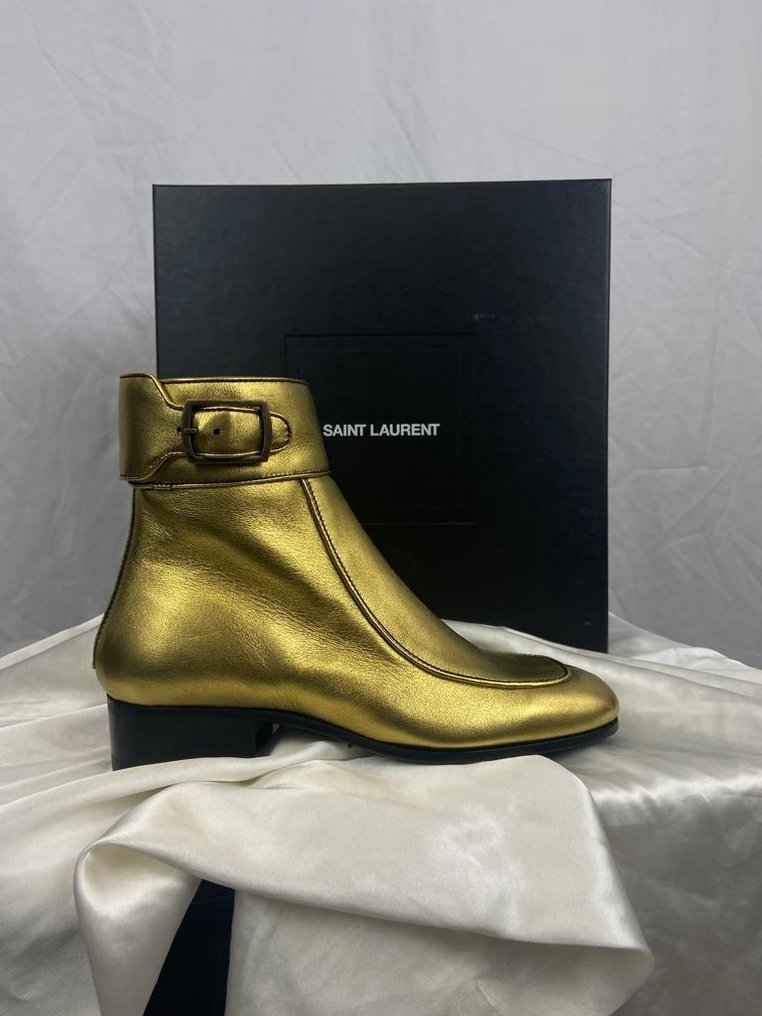 Saint laurent gold boots sale