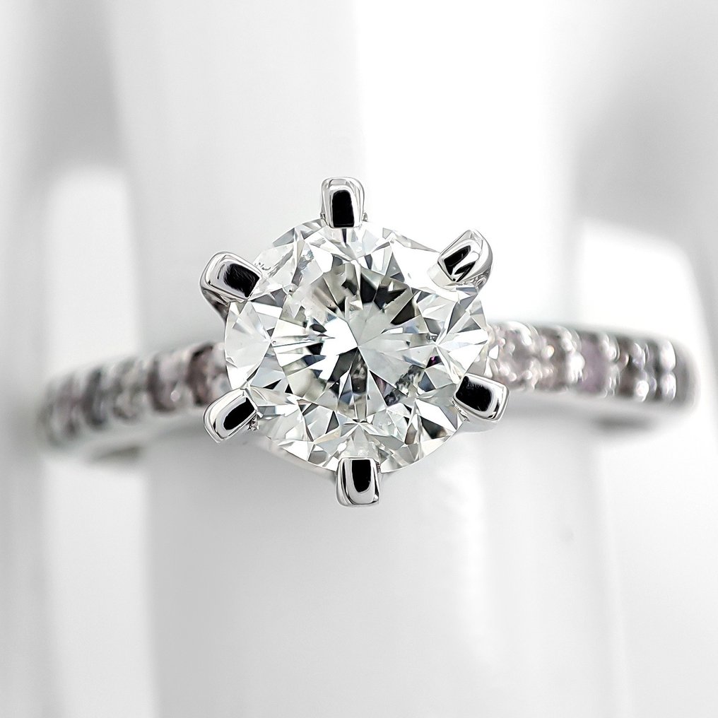 No Reserve Price 1.23 Carat G VS2 And Pink Diamonds Ring 14 kt