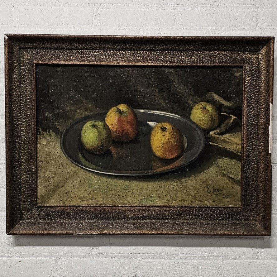 Eugène Joseph Frans Lücker (1876 1943) Stilleven met tinnen schaal en