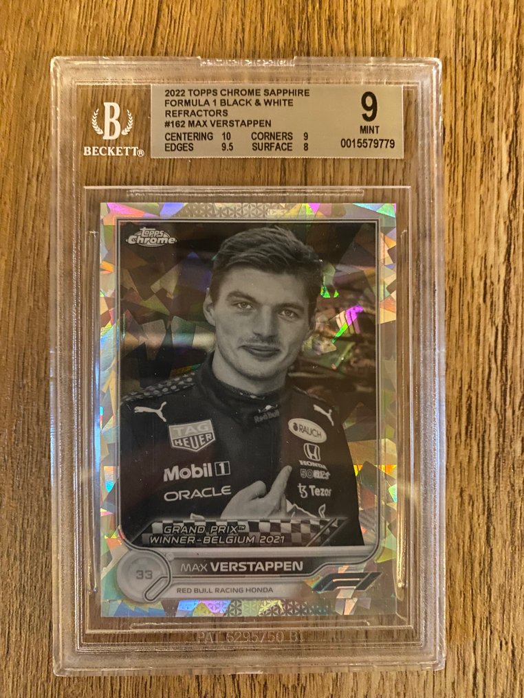 2022 Topps Chrome Sapphire F1 Max Verstappen Black & White