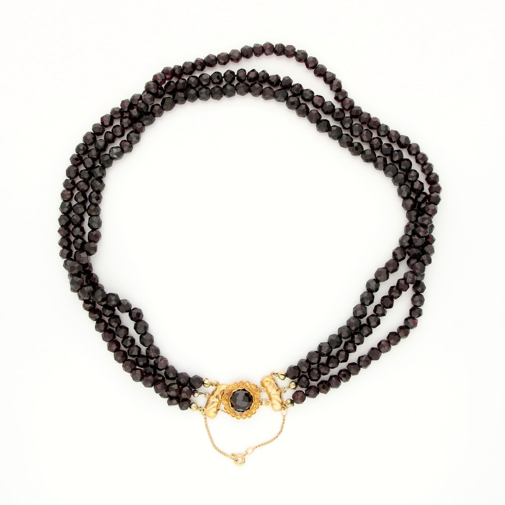 No Reserve - 14 kt. Gold - Necklace clasp Garnet - Catawiki