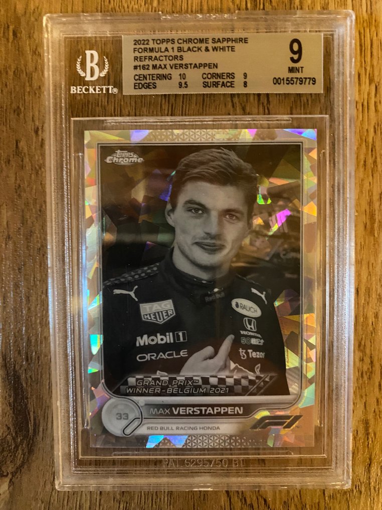 2022 Topps Chrome Sapphire F1 Max Verstappen Black & White