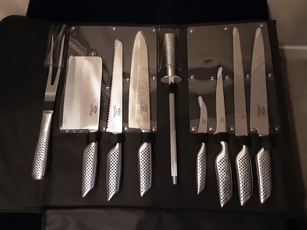 Coltello da cucina - Set di coltelli professionali da nove pezzi, affilati  come rasoi, resistenti, Royal Switzerland, in - Svizzera - Catawiki