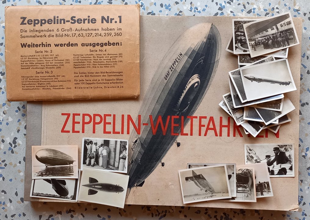 Germania - Album fotografico: Dal primo dirigibile nel 1899 ai viaggi  dell'LZ 127 Graf Zeppelin + 40 foto - Cartolina - 1933-1934 - Catawiki