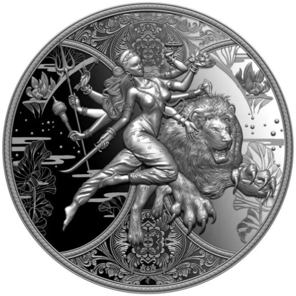 Cameroon 2000 Francs 2024 quot Durga Hindu Divinity quot Certificate 1 Oz
