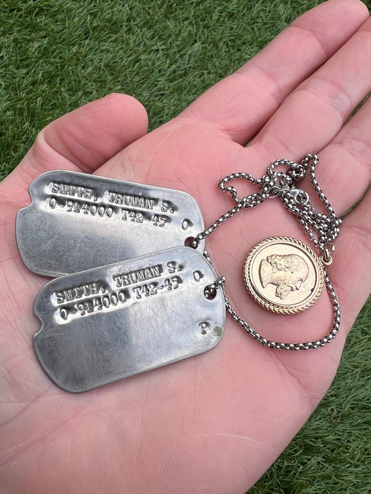 United States of America Rare Original WW2 US Army OFFICER dog tags