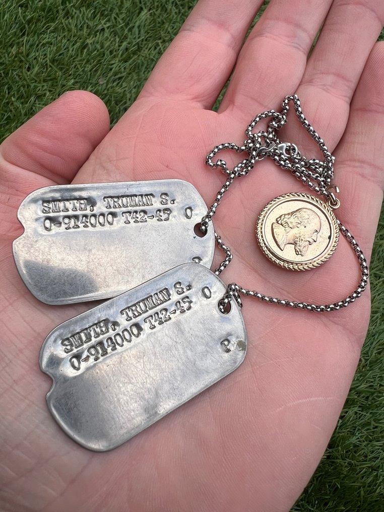 United States of America Rare Original WW2 US Army OFFICER dog tags