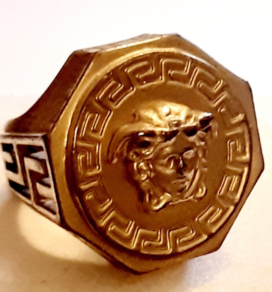 Versace Fantastico Anello Versace Medusa Greca Metallo
