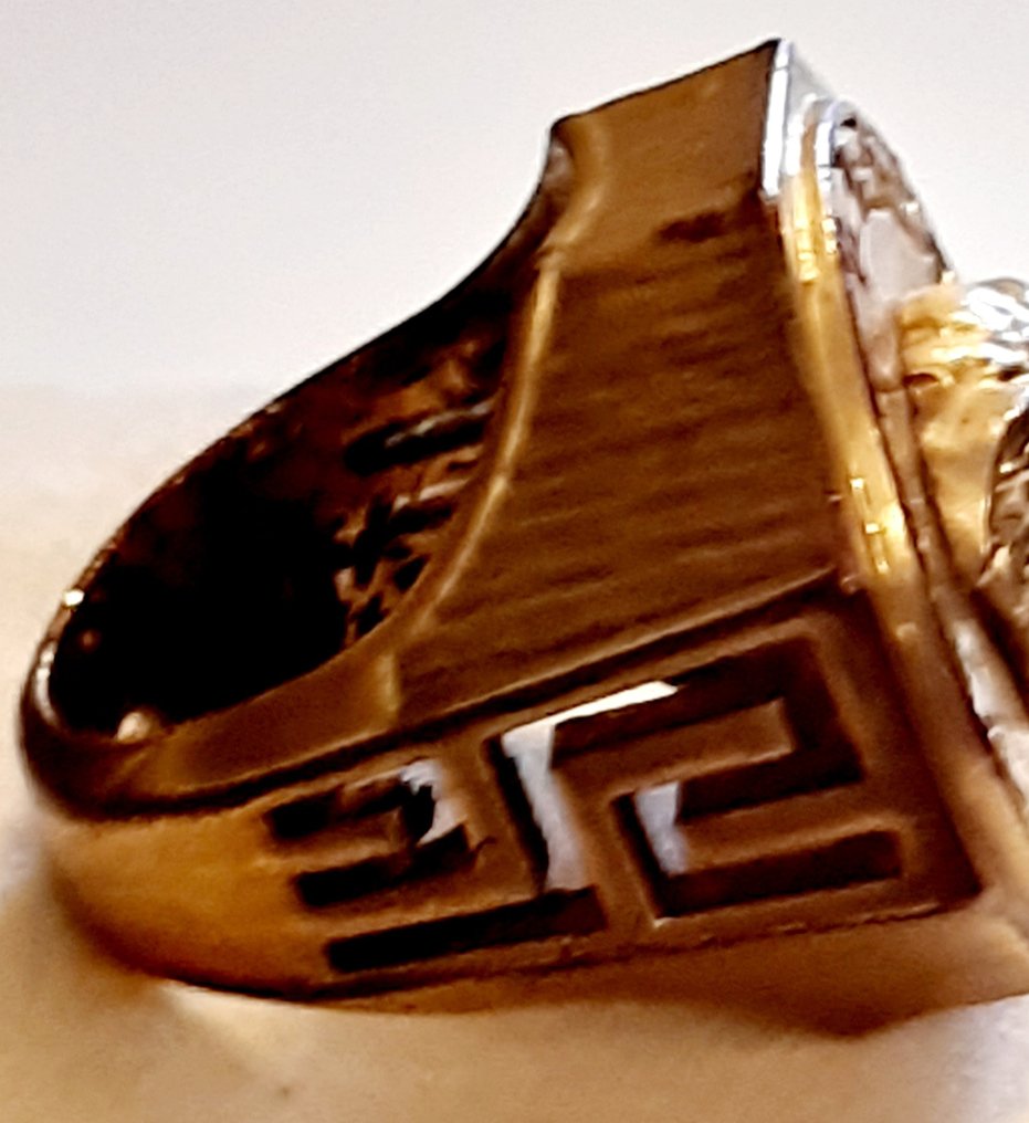 Versace Fantastico Anello Versace Medusa Greca Metallo