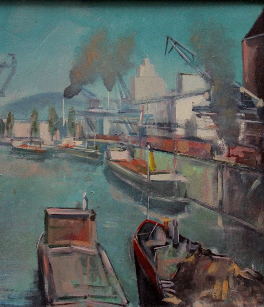 Albert Hans Hürth (19021972) Harbour scene Catawiki