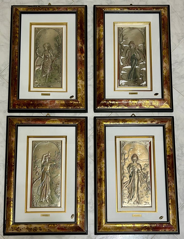 Quanto Vale Un Quadro In Argento 925 Alphonse Mucha - Set di Quattro Quadri - Argento 925 - Catawiki