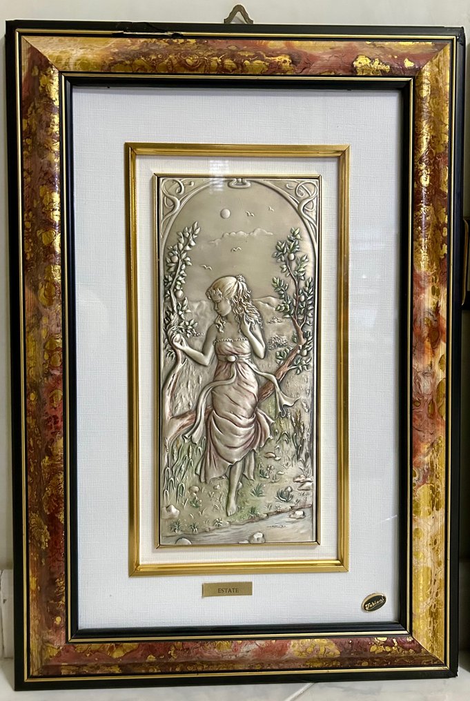 Quadri In Argento In Rilievo Prezzi Alphonse Mucha - Set di Quattro Quadri - Argento 925 - Catawiki