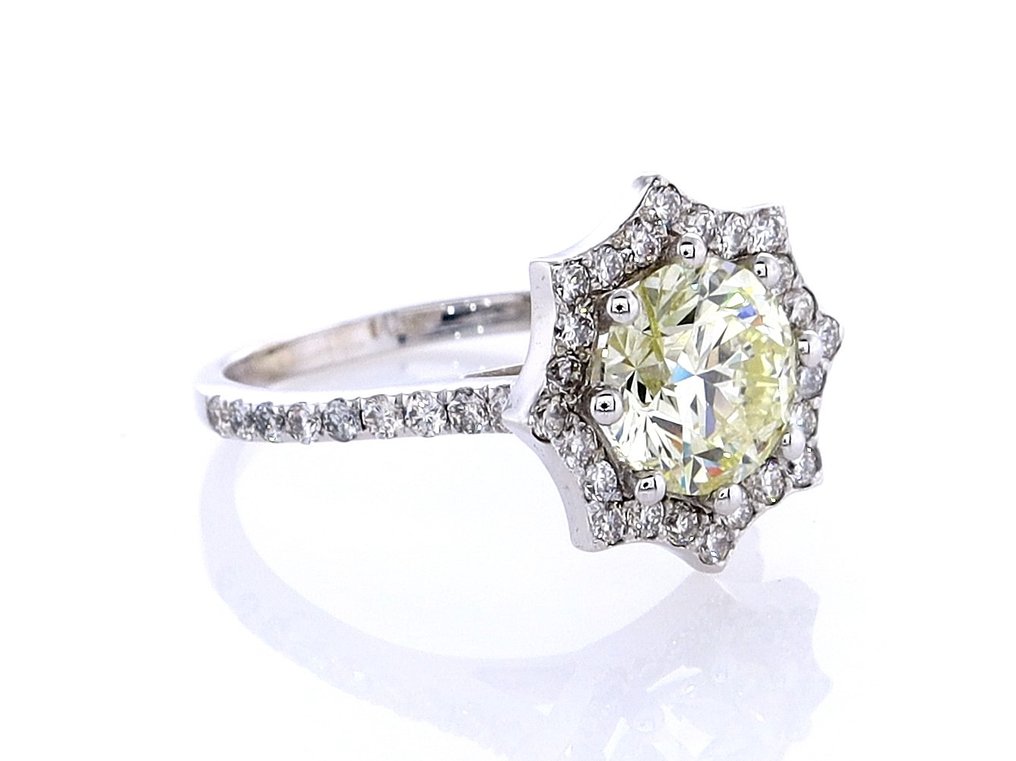2.15 TCW Diamond Ring 14 kt. Gold Ring 1.55 ct Diamond