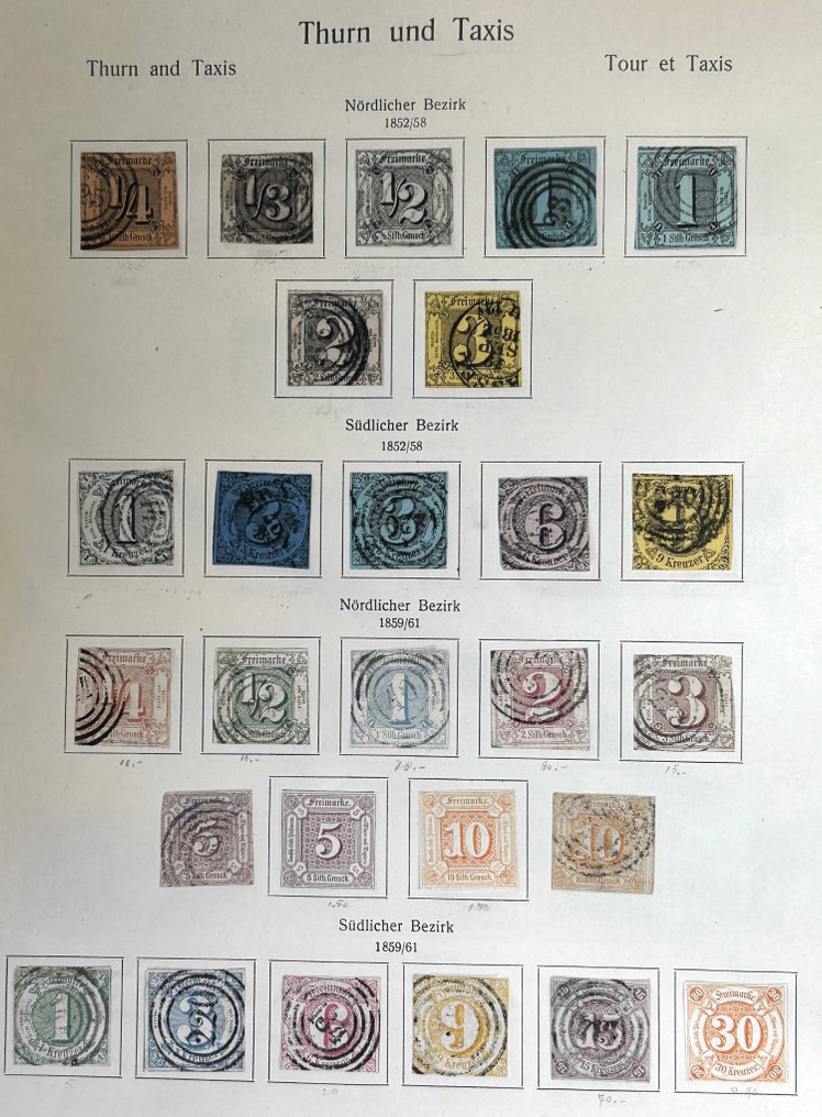 Thurn und Taxis 1852/1861 Thurn & Taxis Im Zeitraum komplette
