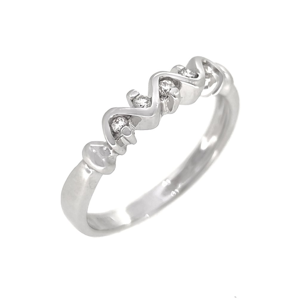 18 kt. White gold Ring 0.08 ct Diamond No reserve price
