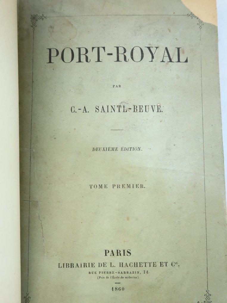 CharlesAuguste SainteBeuve PortRoyal [Jansénisme] 18601861