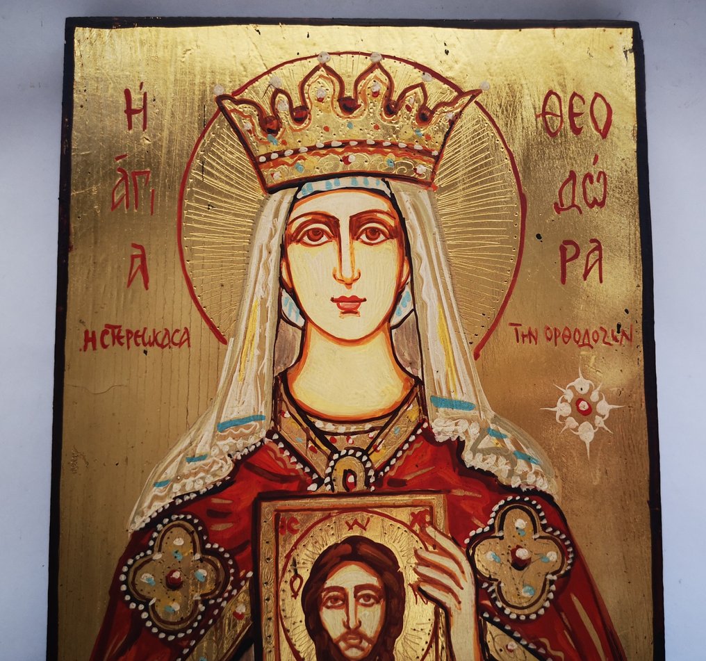 Ikone - Heilige Theodora von Konstantinopel - Holz - Catawiki