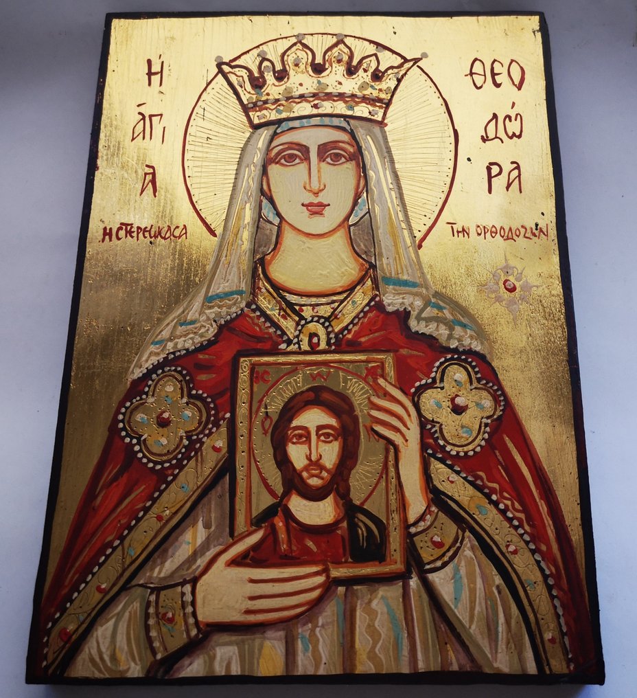 Ikone - Heilige Theodora von Konstantinopel - Holz - Catawiki