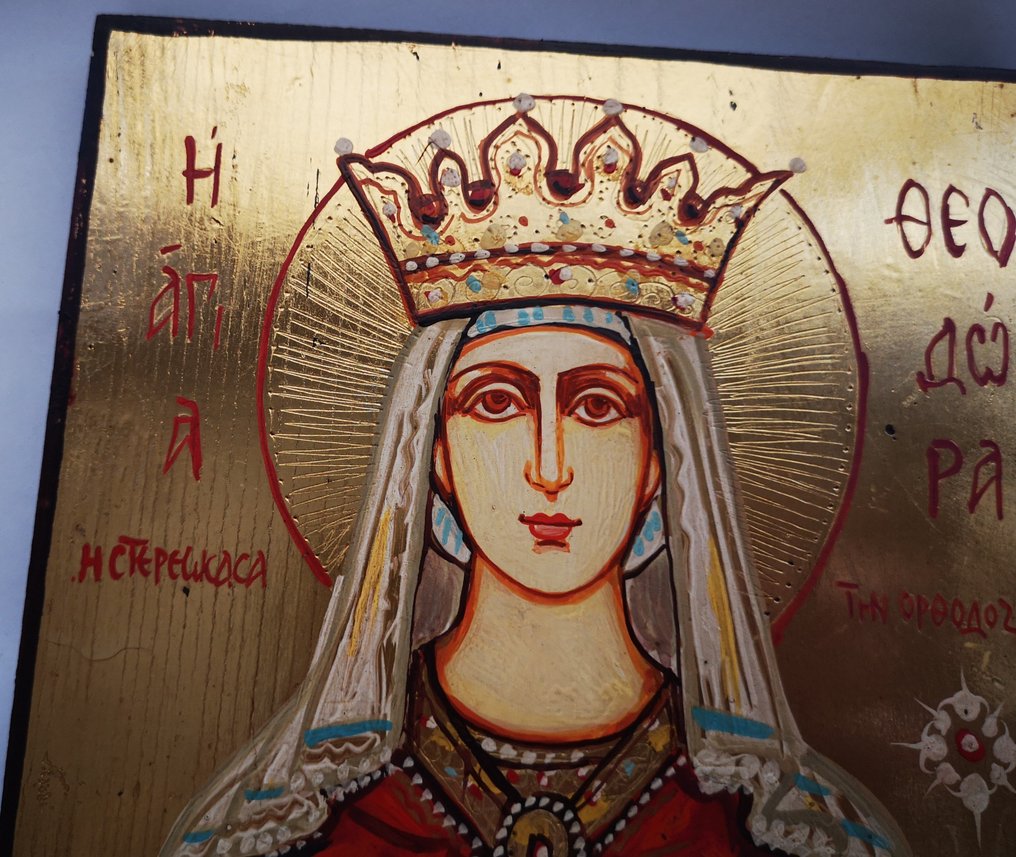 Ikone - Heilige Theodora von Konstantinopel - Holz - Catawiki