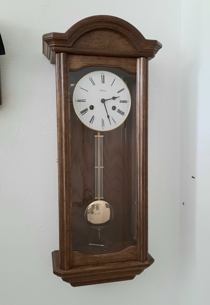 Horloge murale R gulateur Athos Franz Hermle Bois ch ne