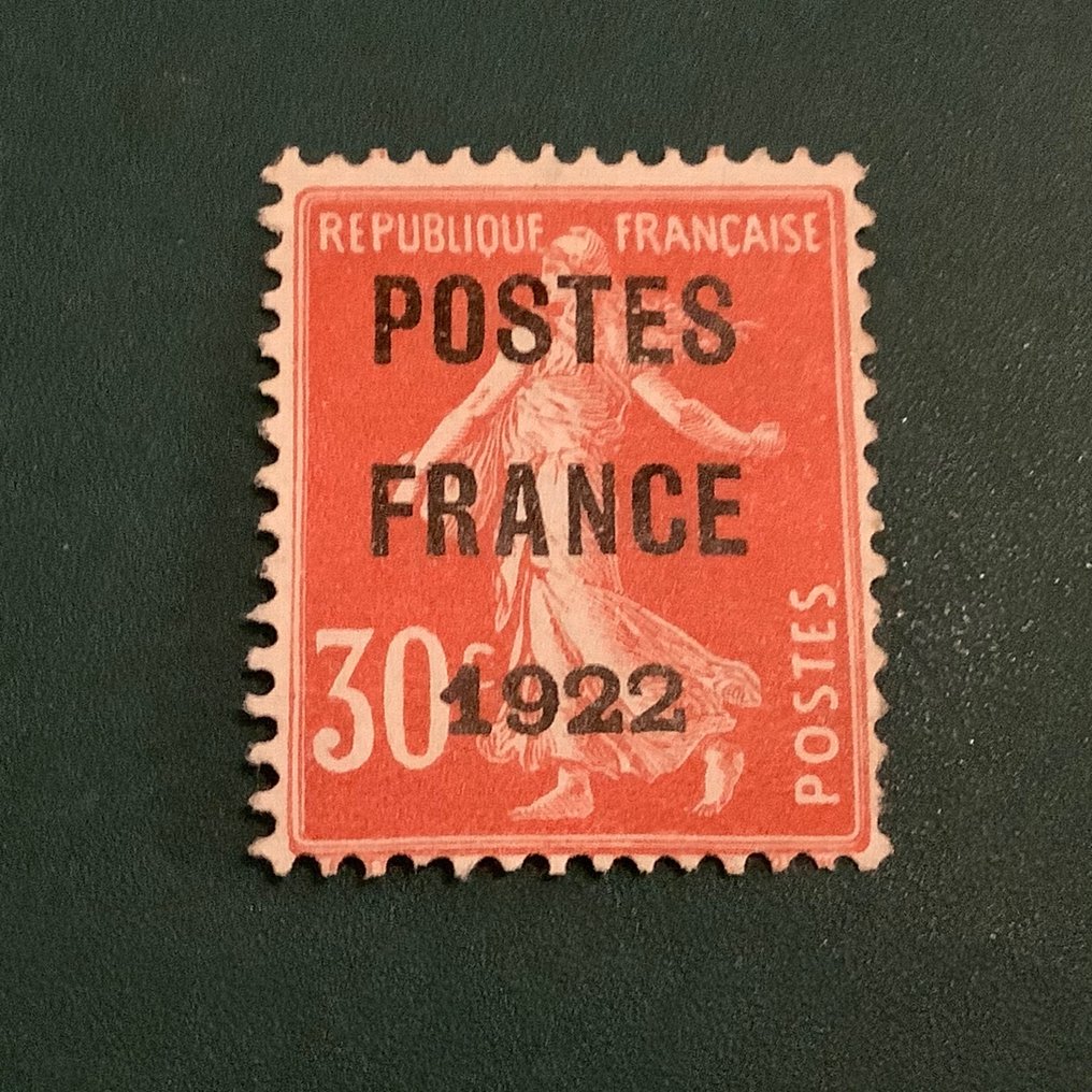 France 1922 Preo 30 centimes Poste France poinçonné Veaux Yvert