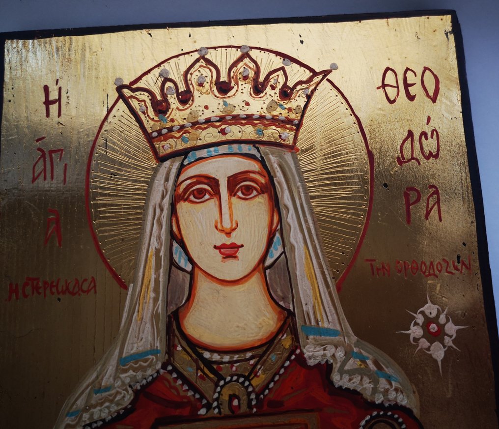 Ikone - Heilige Theodora von Konstantinopel - Holz - Catawiki