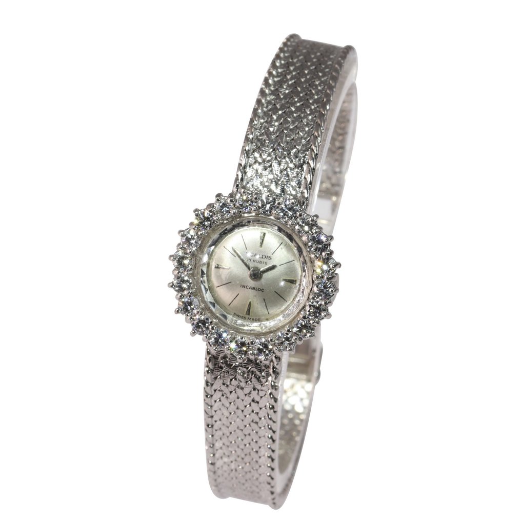 Vintage anno 1970, Ladies wrist watch, Total diamond weight 1.50 crt ...