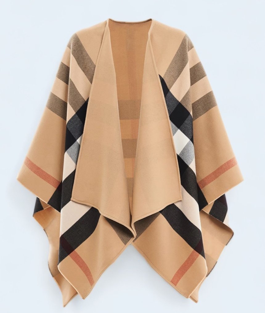 burberry poncho reversible