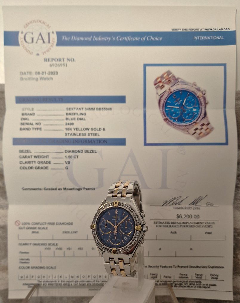 Breitling Blue Diamonds 36mm Geen minimumprijs B55046 Dames
