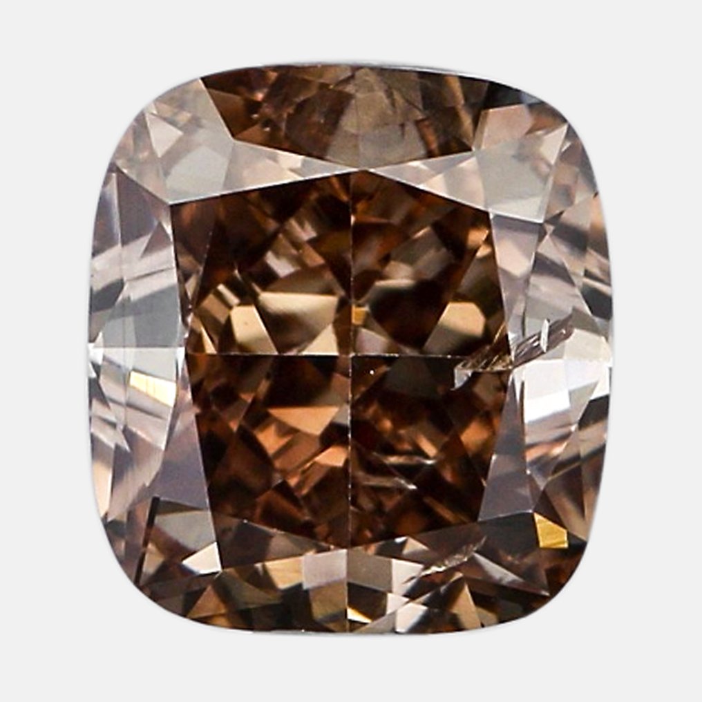 1 pcs Diamond 1.42 ct Cushion Mixed Cut fancy orangy brown