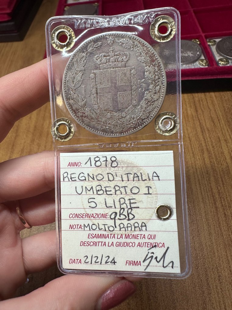 Italia, Reino de Italia. Humberto I de Saboya (18781900). 5 Lire 1878
