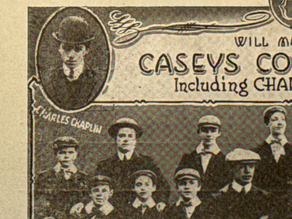 Charlie Chaplin 2 promotional flyers of Charles Chaplin in Caseys