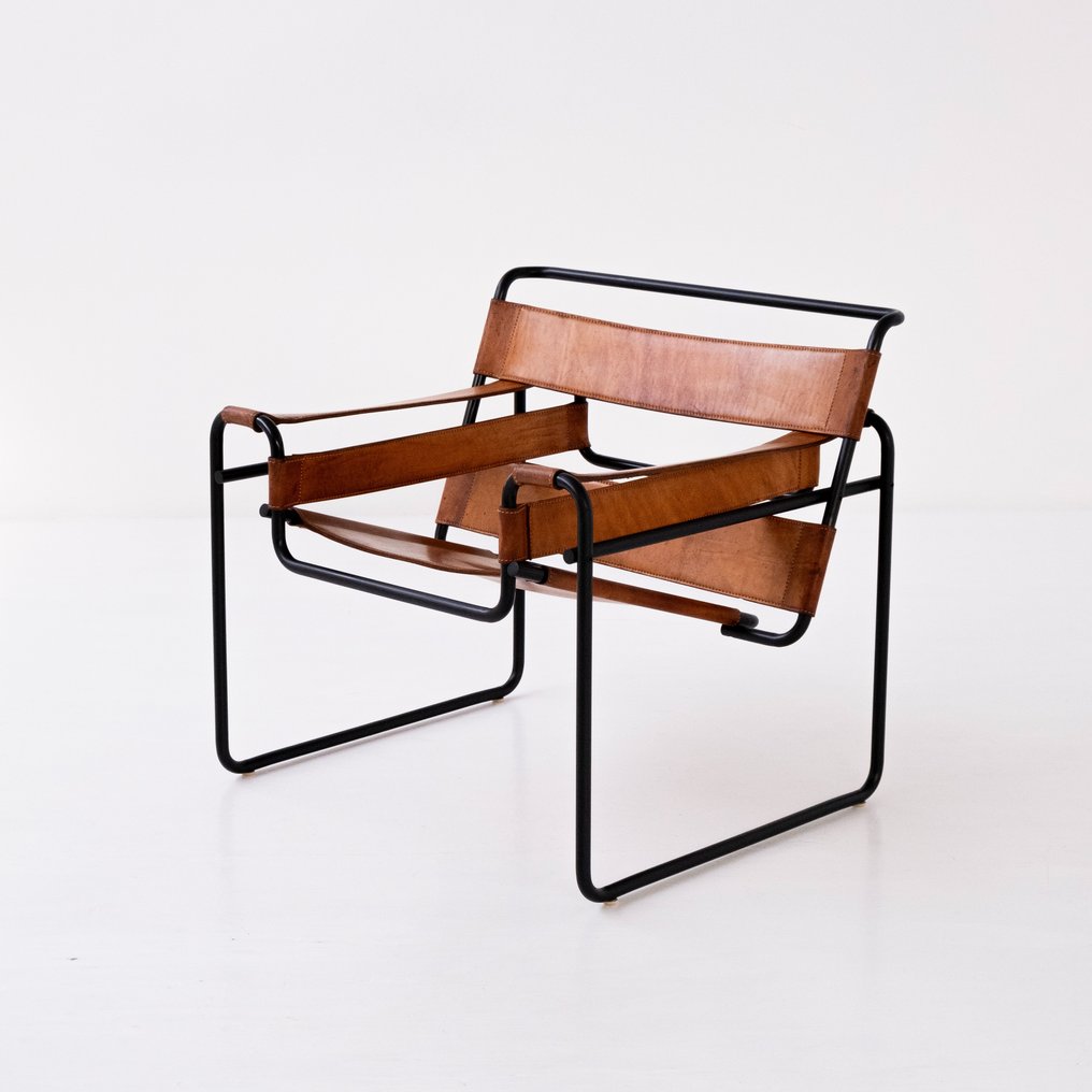 Knoll Marcel Breuer Poltrona Sedia Wassily Acciaio Pelle