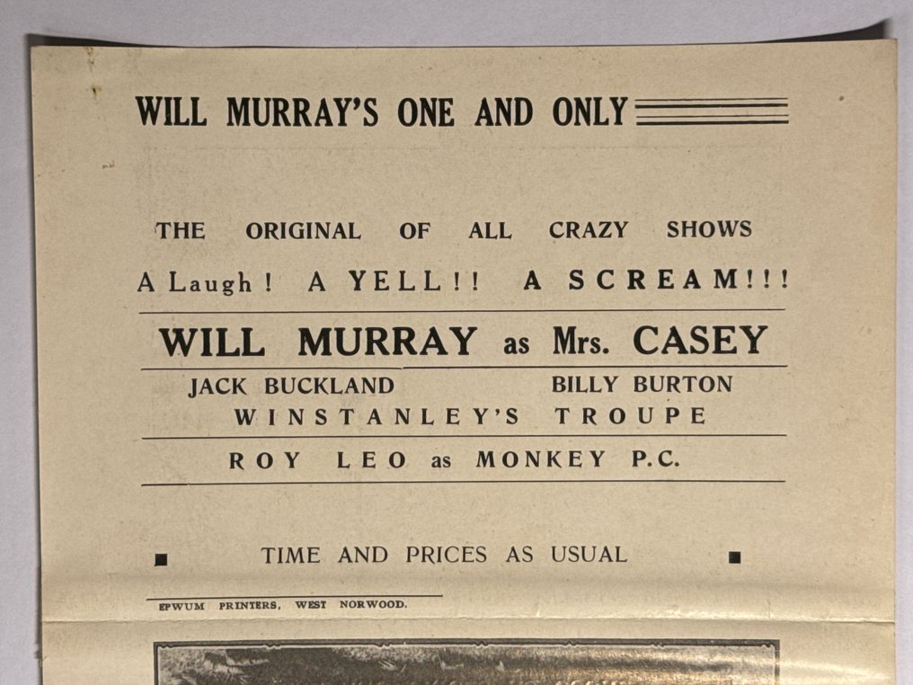 Charlie Chaplin 2 promotional flyers of Charles Chaplin in Caseys