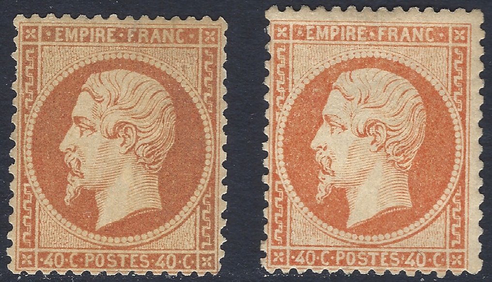 France - Serrated Empire - 2 copies Y&T 23 in two shades - New without gum  - Good condition - Catawiki