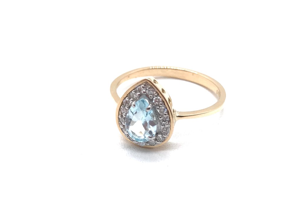 Bague aigue marine discount or jaune 18 carats