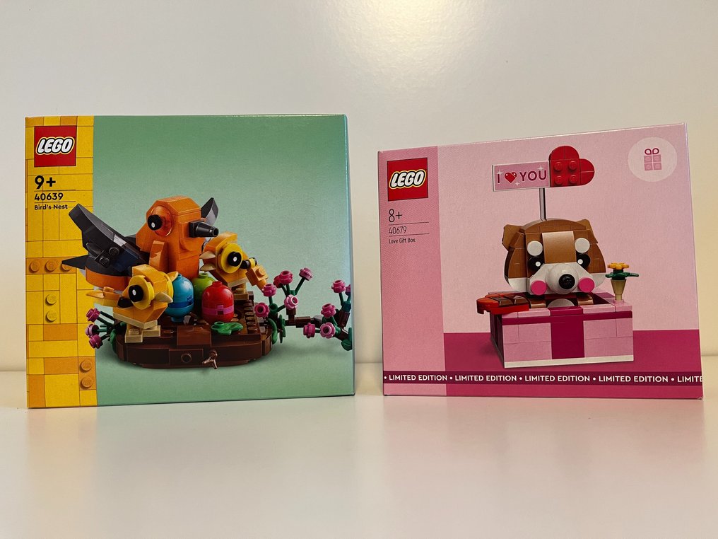Lego - Seasonal - 40639 & 40679 - Bird's Nest & Love Gift Box (M.I.S.B.) -  Catawiki