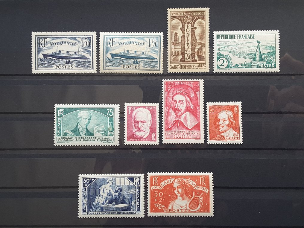 France 1935 1 année complète de timbres courants sans les timbres non