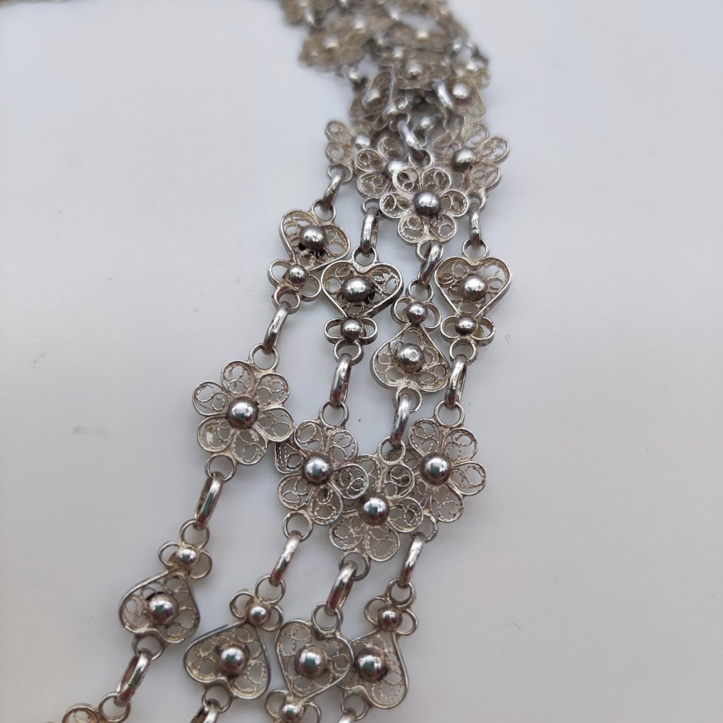 Silver filigree necklace clearance vintage