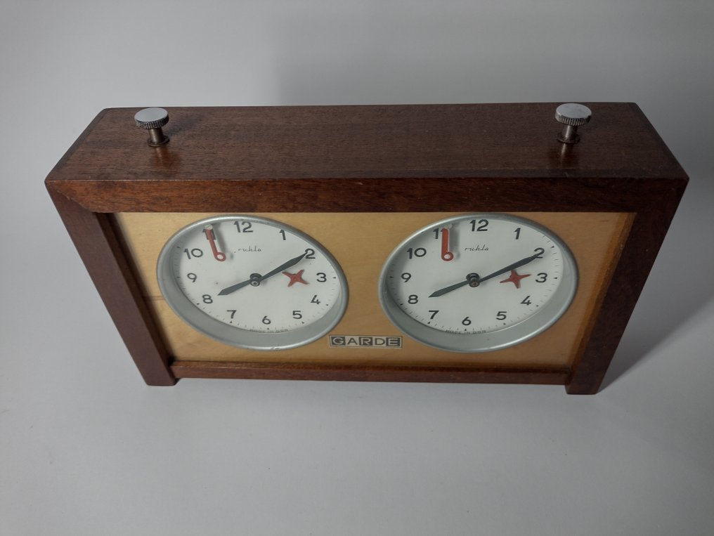 Horloges de table/bureau Horloge pour jeu d’échecs UMF Ruhla Garde championship Bois