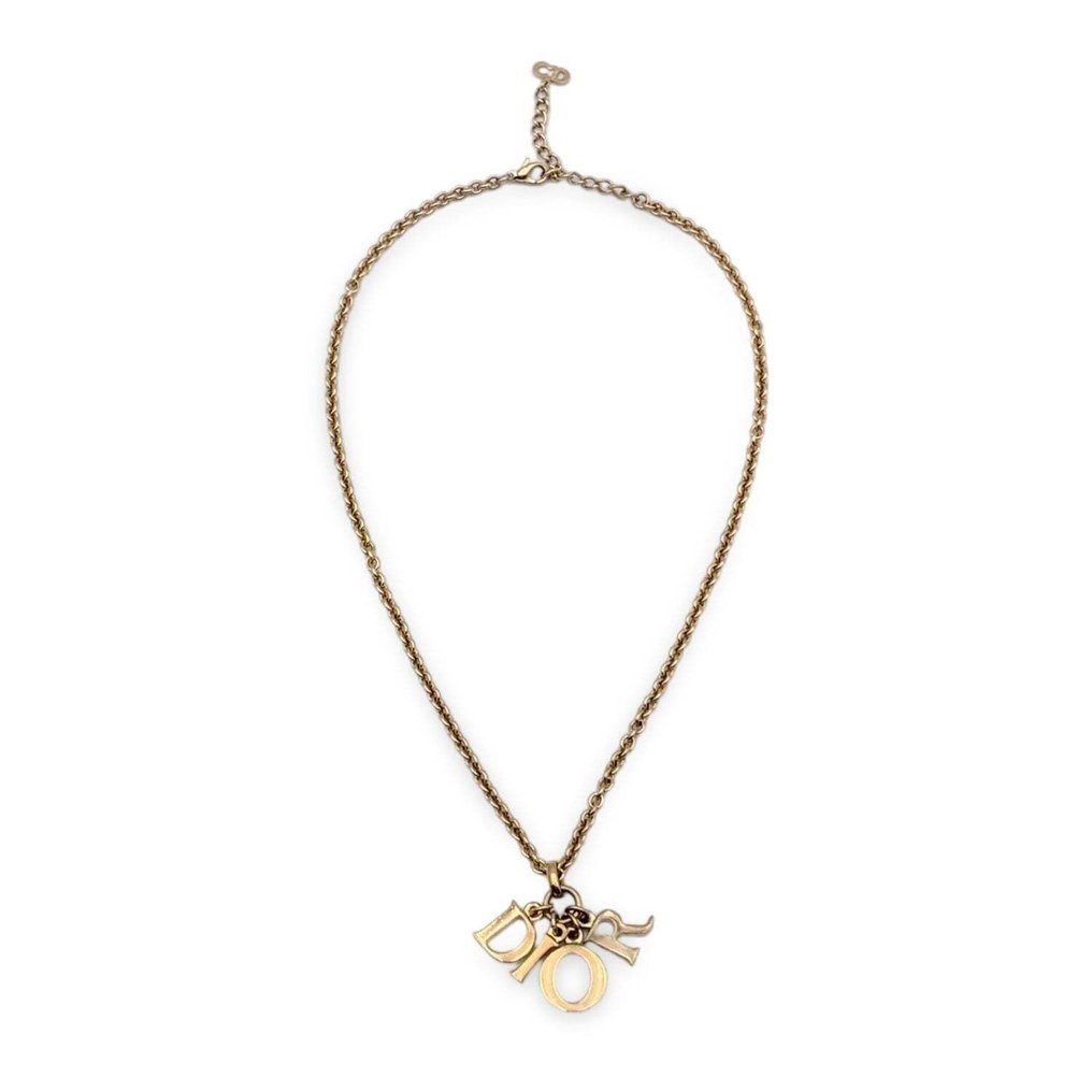 Christian dior online logo necklace