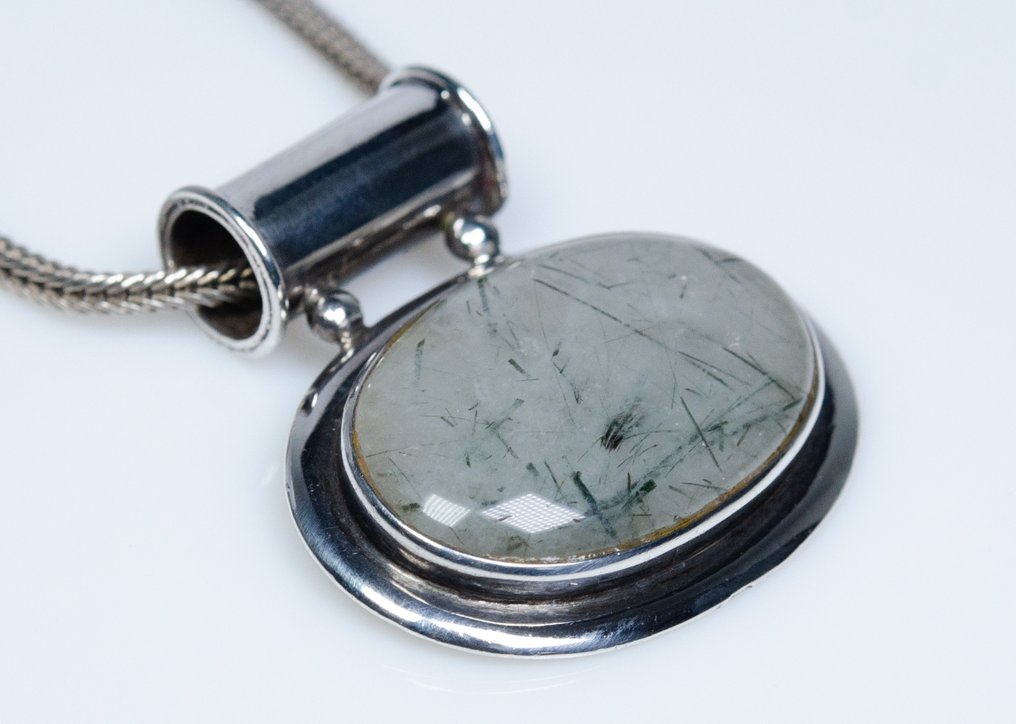 No reserve price QuarzRutil Handarbeit Necklace with pendant